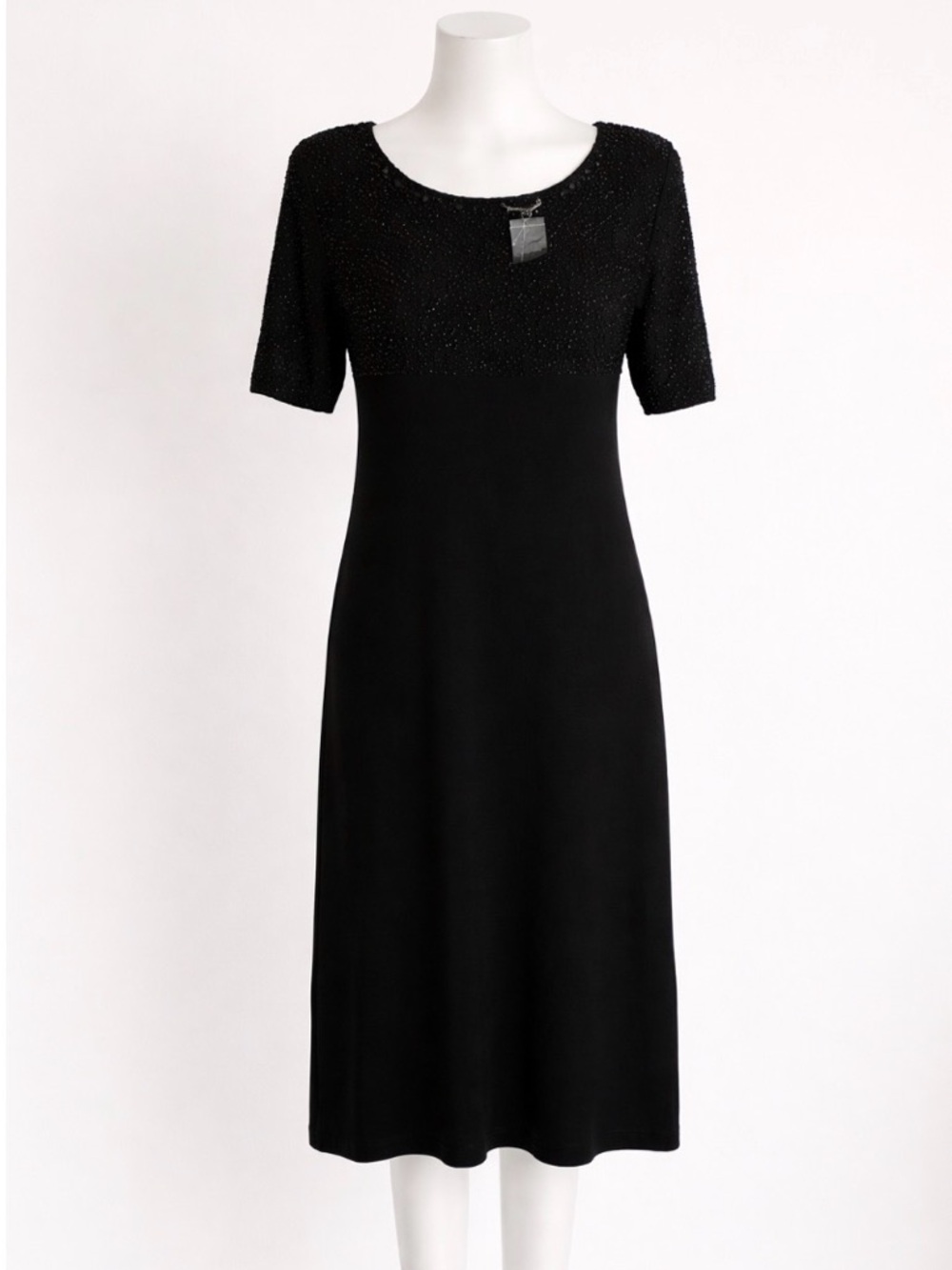 NWT Eileen Fisher beaded fine 100% Merino wool dress S